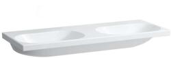 Laufen Lua - Dupla mosogató 46x120 cm, túlfolyó nélkül, csapfurat nélkül, LCC, fehér H8140814001421 (H8140814001421)