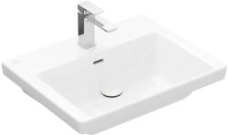 Villeroy & Boch Subway 3.0 - Bútor mosdókagyló 600x470 mm, túlfolyóval, keverőfurattal, CeramicPlus, Stone White 4A706GRW (4A706GRW)