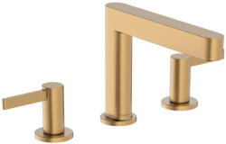 Hansgrohe Finoris 3 lyukú mosdócsaptelep 110, push-open lefolyógarnitúrával, szálcsiszolt bronz 76033140 (76033140)