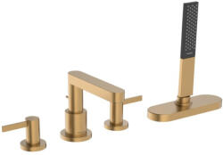 Hansgrohe Finoris peremre szerelhető kádcsaptelep 4 szerelési lyukkal, sBox-szal, szálcsiszolt bronz 76444140 (76444140)