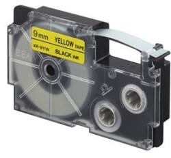 Casio XR-9YW1, 9mm x 8m, черен печат/жълт фон, оригинален лента (XR-9YW1)