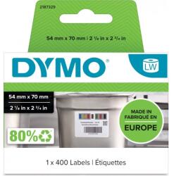 DYMO 2187329, 54 mm x 70 mm, 400 бр. , бели контролни етикети за храни, отстраними (2187329)