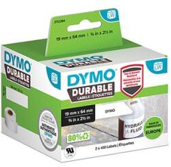 DYMO полипропиленови етикети 64mm x 19mm, бели, за баркодове, 2x450 бр. , 2112284 (2112284)