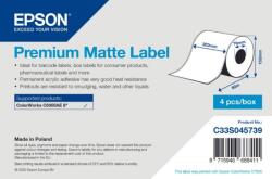 Epson C33S045739 Premium Matte, за ColorWorks, 203 мм x 60 м, бели самозалепващи етикети (C33S045739)