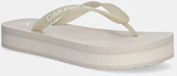 Calvin Klein Jeans flip-flop BEACH SANDAL FLATFORM TPU bézs, női, platformos, YW0YW01830 - bézs Női 41