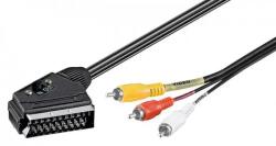 Goobay Cablu audio video SCART tata - 3 x RCA tata, 2m, Goobay (SCART-32/2.0)