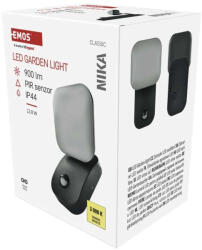 EMOS LED kerti fali lámpa szürkületérzékelővel NIKA, 12 × 12 × 20 cm, 12, 8 W, meleg fehér ZGE044L (ZGE044L)