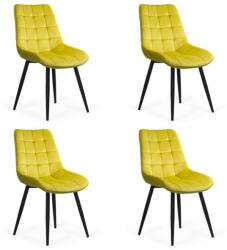 Chairs ON Set 4 scaun pentru bucătărie și living din catifea BUC206 Galben