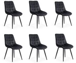 Chairs ON Set 6 scaune bucătărie și living din catifea BUC 206 negru