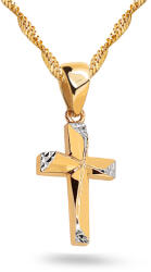 Heratis Forever Kétszínű arany kereszt medál gravírozással, 9K IZ26108HR