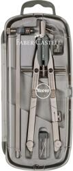 Faber-Castell Körző készlet Faber-Castell precíziós gyorsállítás, 4 darabos tech ezüst szinű (FC174607)