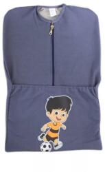  Pamut vállfás oviszsák zsebbel és cipzárral - Kék focis