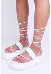 No Doubt Сандали No Doubt Women's Strappy Tie-Up Flatform Sandal - White
