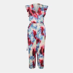 AX Paris Smudge Print Wrap Top Belted Jumpsuit - Multi