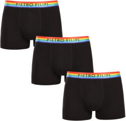 Pietro Filipi 3PACK boxeri pentru bărbați Pietro Filipi negru curcubeu (3PBG1) 3XL (181878)