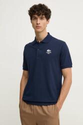 Lacoste pamut póló sötétkék, nyomott mintás, PH2723 - sötétkék XS
