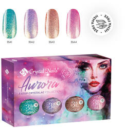 Crystal Nails - AURORA 3 STEP CRYSTALAC KÉSZLET (4X4ML)
