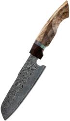 HARAHU Cuțit de bucătărie damasc YU-37464 - Santoku / Maro KP37464