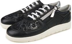 Vlnka Etela női bőr tornacipő bütykös lábra, fekete felnőtt cipő méret 42