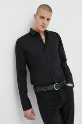 HUGO BOSS ing férfi, galléros, fekete, slim - fekete 42 - answear - 21 990 Ft