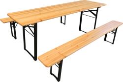 BRIMO 197x60 cm-es sörpad garnitúra - Kerti asztal padokkal 8 fő részére - 197cm x 60cm -