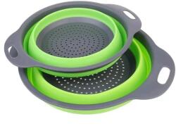 Cyrax Set 2 strecuratori pliabile din silicon alimentar Cyrax, compatibil cu masina de spalat vase verde (125197)