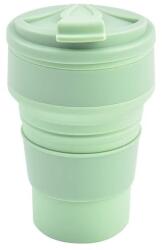 Cyrax Pahar pliabil din silicon Cyrax, pentru calatorii, camping, 350 ml, 8.2x6.3x9.1 cm, verde (125192) Pahar