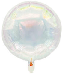 Balloons4party Balon folie rotund holograma alba 45 cm
