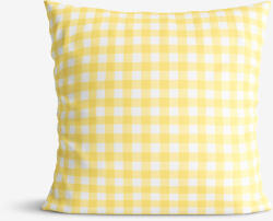 Goldea dekoratív párnahuzat - sárga kockás 40 x 40 cm