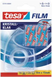 tesa Ragasztószalag 15mmx10m irodai 2 db víztiszta szalag+adagoló 57319 Crystal Clear Tesa (57319-00001-04) - officefirst