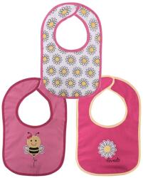 Lorelli Set 3 bavete, bumbac si peva, 30x19 cm, inchidere cu banda velcro, pink Bavata