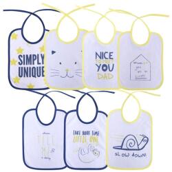 Lorelli Set 7 bavete, bumbac ambele fete, 20x25, 5 cm, inchidere cu snur, imprimeuri colorate Bavata