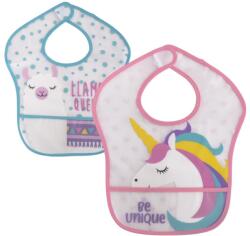 Lorelli Set 2 bavete, impermeabile peva, 28, 5x36 cm, inchidere cu banda velcro, pink Bavata