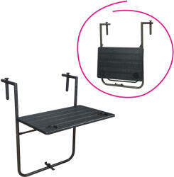 Mobikon Masuta de balcon pliabila, neagra, Uzor 60x61x83, 5 cm (0000399621)