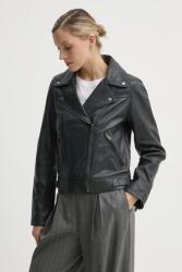 Pepe Jeans bőrdzseki AURORI női, sötétkék, átmeneti, PL402428 - sötétkék XL