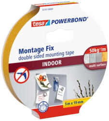 tesa Ragasztószalag, rögzítószalag beltéri 19mmX5m PowerBond Tesa (55741-00003-03) - iroda-ellatas