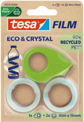 tesa Ragasztószalag 19mmx10m irodai újrahasznosított 2 db víztiszta szalag+adagoló Tesa Eco & Crystal (59038-00000-00) - iroda-ellatas