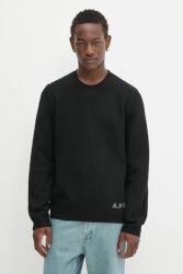 APC A. P. C. gyapjú pulóver Pull Edward férfi, fekete, WVBDJ. H23059 - fekete S
