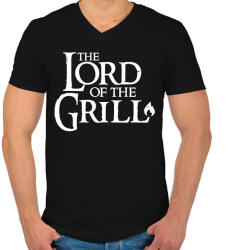printfashion Lord of the grill fehér - Férfi V-nyakú póló - Fekete (17510686)