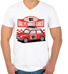 printfashion Rally - Férfi V-nyakú póló - Fehér (17519031)