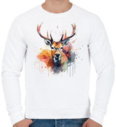 printfashion Szarvas - Férfi pulóver - Fehér (17519947)
