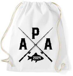 printfashion apa horgász - egyedi évszámmal - Sportzsák, Tornazsák - Fehér (17511592)