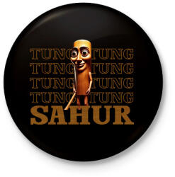 printfashion Tung tung tung sahur - Kitűző, hűtőmágnes - Fekete (17435383)