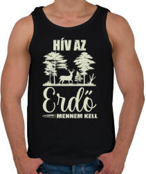 printfashion Hív az erdő - Férfi atléta - Fekete (17512367)