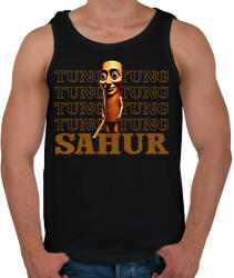 printfashion Tung tung tung sahur - Férfi atléta - Fekete (17434953)