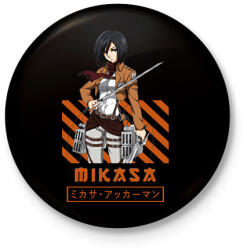 printfashion Mikasa - Kitűző, hűtőmágnes - Fekete (17410433)