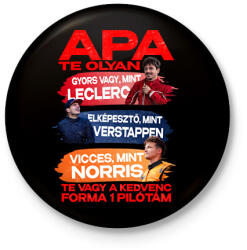 printfashion Forma 1 apa - Kitűző, hűtőmágnes - Fekete (17509299)