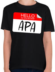 printfashion Hello az én nevem apa - Gyerek póló - Fekete (17503661)