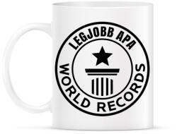 printfashion legjobb apa világrekord fekete - Bögre - Fehér (17504771)