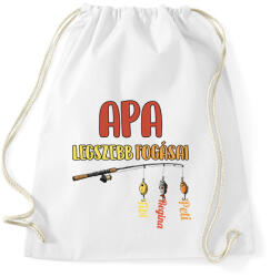 printfashion Apa legszebb fogásai egyedi nevekkel - Sportzsák, Tornazsák - Fehér (17505836)